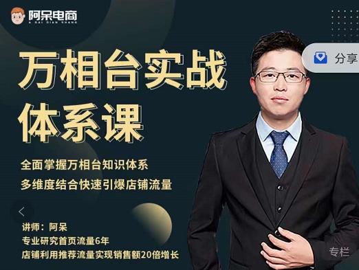 阿呆-万相台实战体系课，帮您全面掌握万相台知识体系_北创网