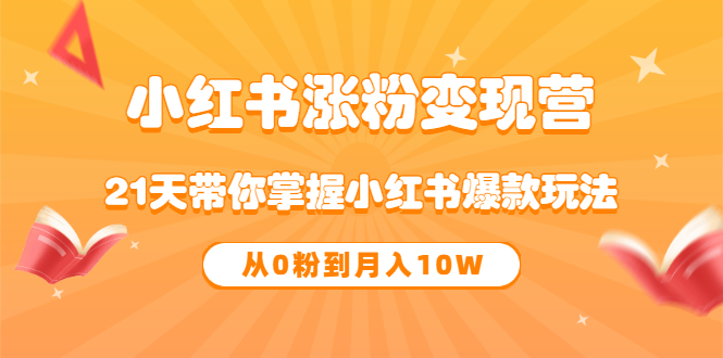 《小红书涨粉变现营》21天带你掌握小红书爆款玩法 从0粉到月入10W_北创网