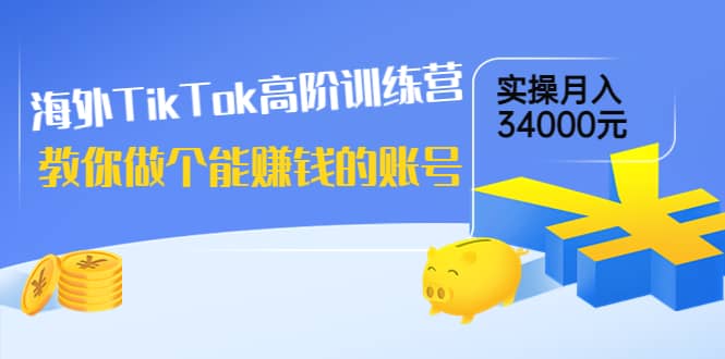 海外TikTok高阶训练营：教你做个能赚钱的账号，实操月入34000元！_北创网