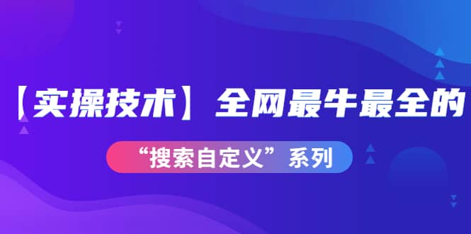 【实操技术】全网最牛最全的“搜索自定义”系列！价值698元_北创网