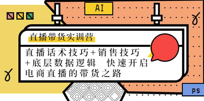 直播带货实训营：话术技巧 销售技巧 底层数据逻辑 快速开启直播带货之路_北创网