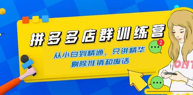 拼多多店群训练营：从小白到精通，只讲精华，剔除推销和废话_北创网