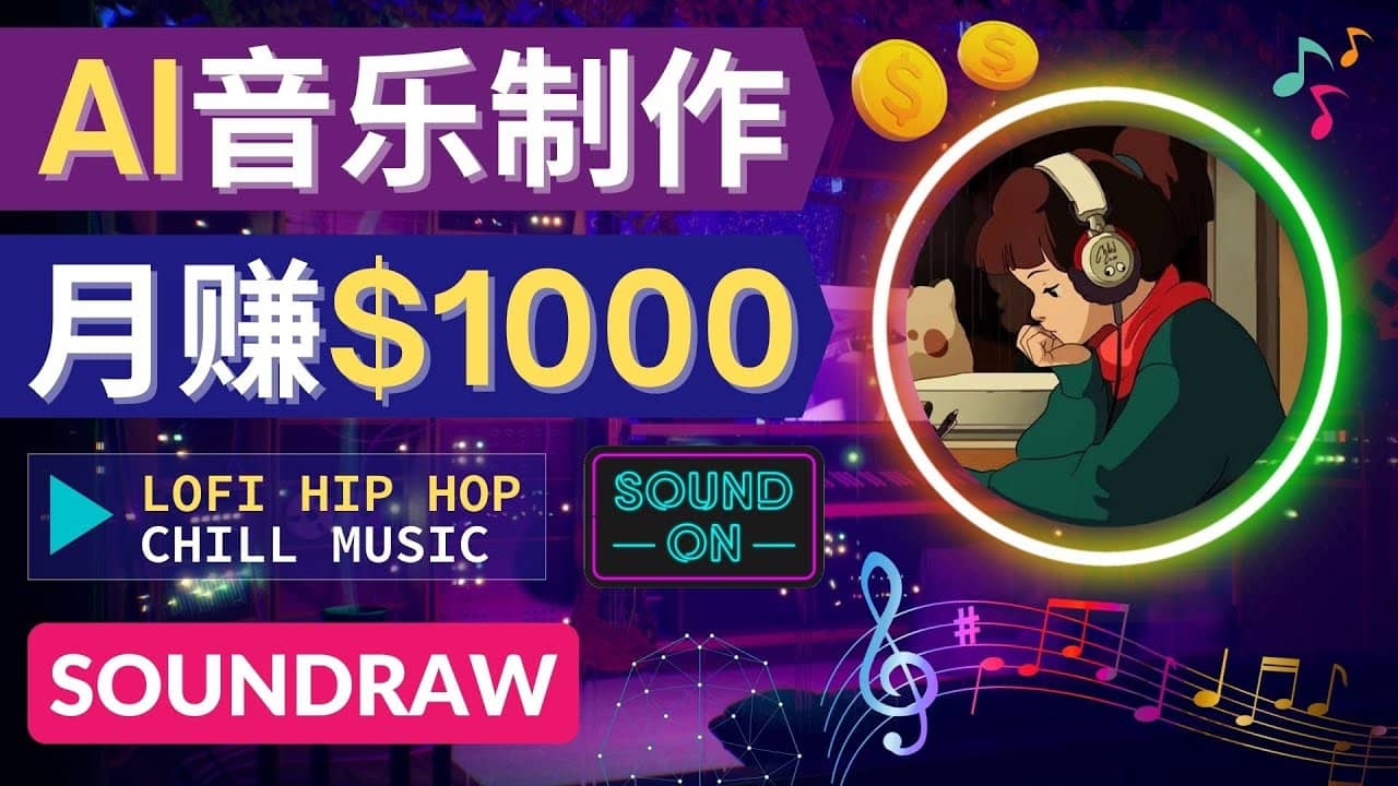 无需任何音乐基础： 使用AI软件制作Lofi Hip Hop Chill Music 月赚1000美元_北创网