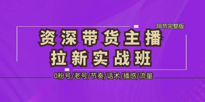 资深·带货主播拉新实战班，0粉号/老号/节奏/话术/播感/流量-38节完整版_北创网