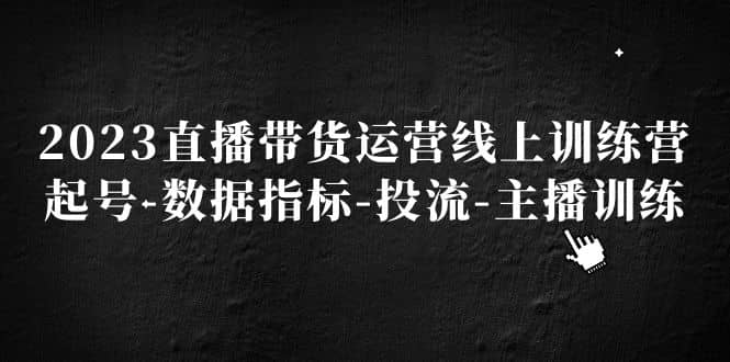 2023直播带货运营线上训练营，起号-数据指标-投流-主播训练_北创网