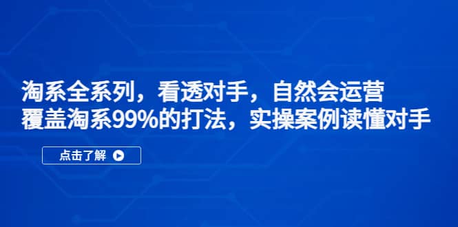 淘系全系列，看透对手，自然会运营，覆盖淘系99%·打法，实操案例读懂对手_北创网