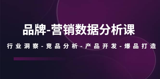 品牌-营销数据分析课，行业洞察-竞品分析-产品开发-爆品打造_北创网