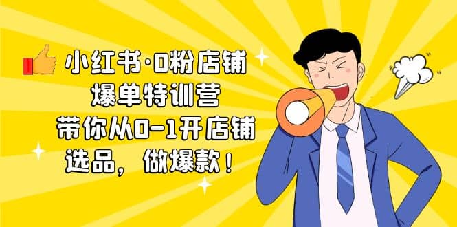 小红书·0粉店铺爆单特训营 带你从0-1开店铺，选品，做爆款（课程 工具包）_北创网