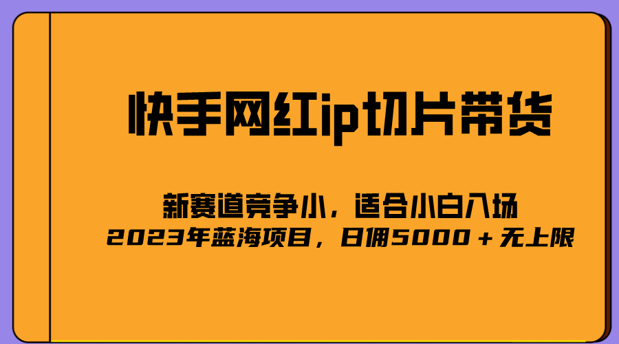 2023爆火的快手网红IP切片，号称日佣5000＋的蓝海项目，二驴的独家授权_北创网