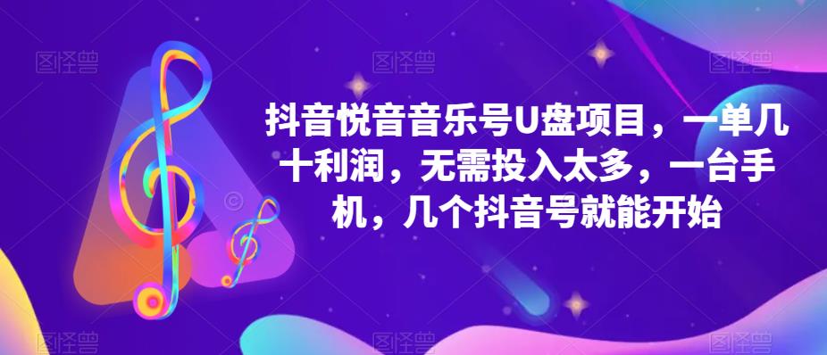 抖音音乐号U盘项目 一单几十利润 无需投入太多 一台手机 几个抖音号就开始_北创网