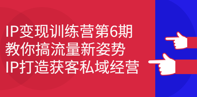 IP变现训练营第6期：教你搞流量新姿势，IP打造获客私域经营_北创网