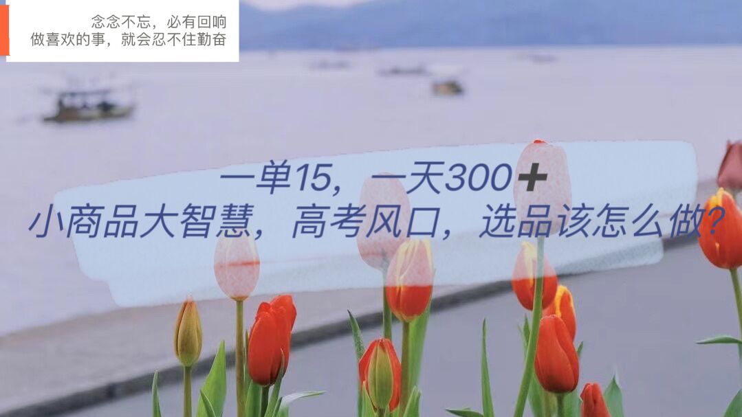 一单15，一天300 ，小商品大智慧，高考风口，选品该怎么布局_北创网