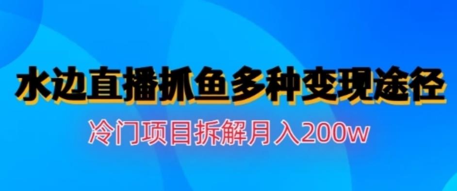 水边直播抓鱼，多种变现途径冷门项目，月入200w拆解【揭秘】_北创网