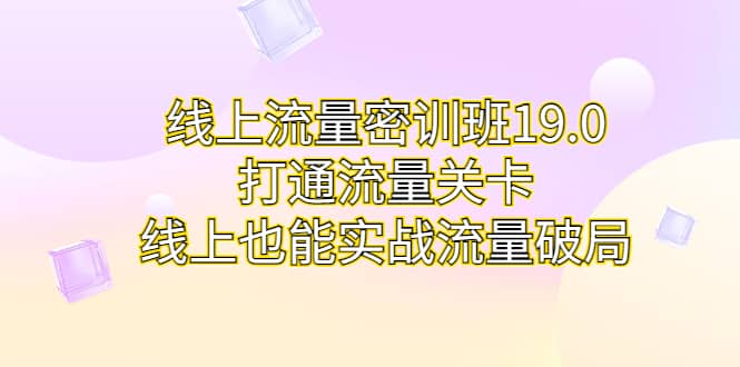 线上流量密训班19.0，打通流量关卡，线上也能实战流量破局_北创网