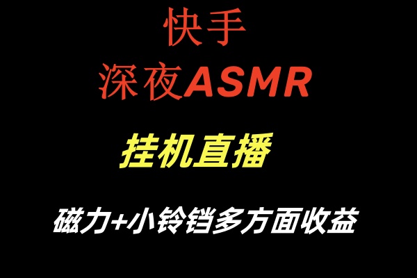 快手深夜ASMR挂机直播磁力+小铃铛多方面收益_北创网