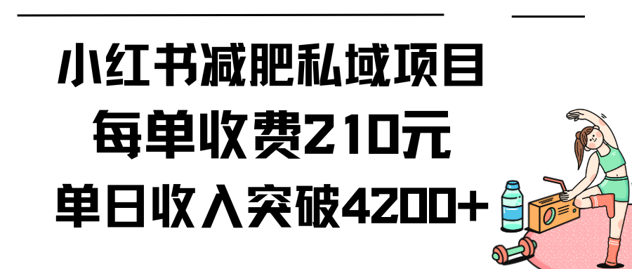 小红书减肥私域项目每单收费210元单日成交20单，最高日入4200+_北创网