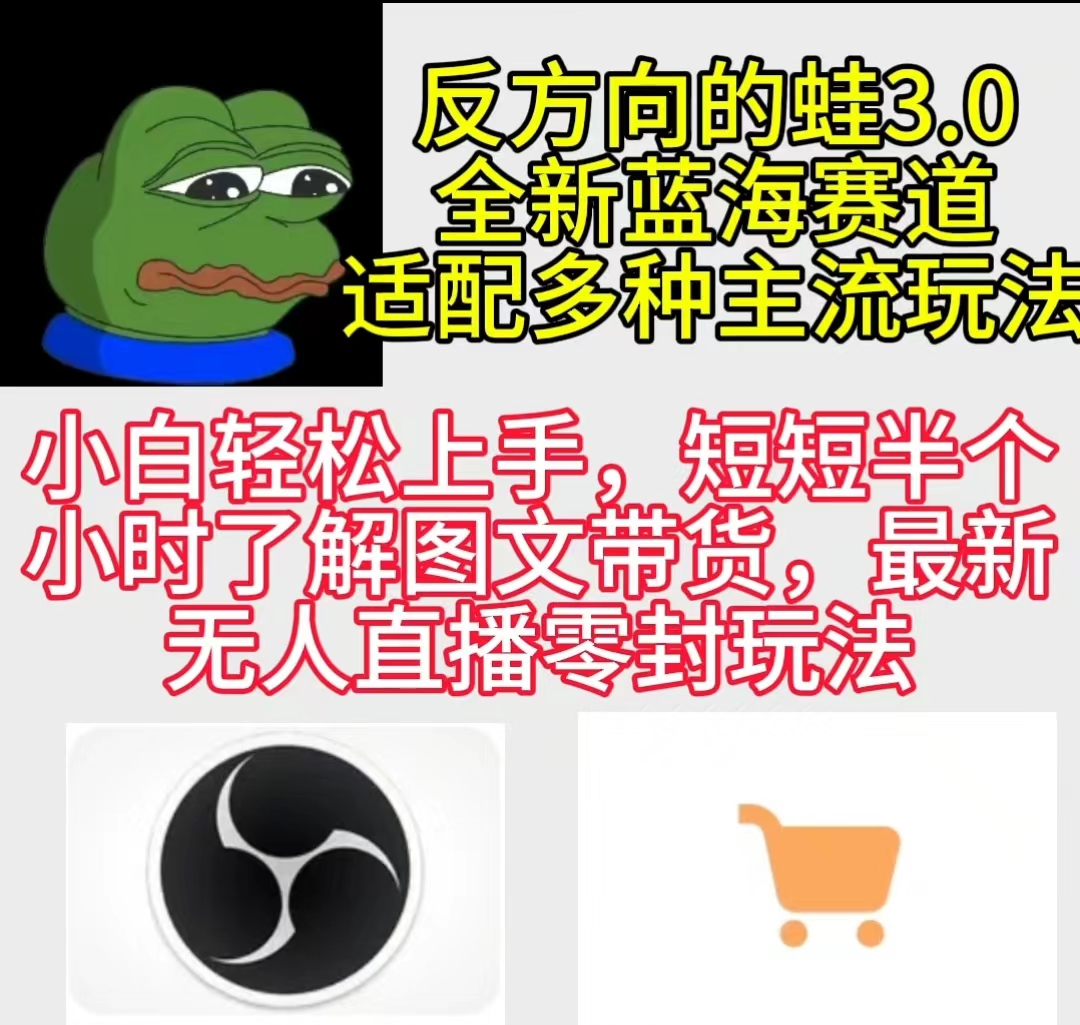 反方向的蛙3.0，图文最新玩法，变现多元化，新蓝海项目，小白轻松上手_北创网