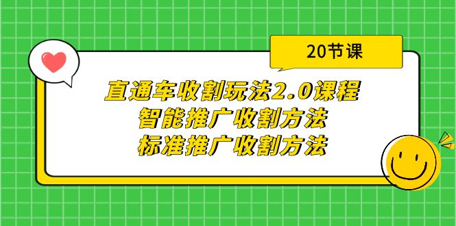 直通车收割玩法2.0课程：智能推广收割方法+标准推广收割方法（20节课）_北创网