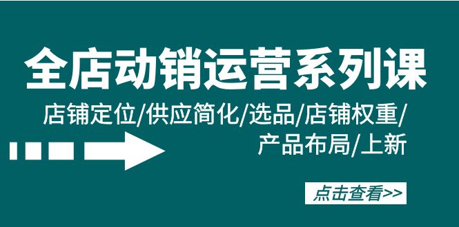 全店·动销运营系列课：店铺定位/供应简化/选品/店铺权重/产品布局/上新_北创网