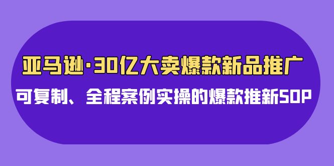 亚马逊30亿·大卖爆款新品推广，可复制、全程案例实操的爆款推新SOP_北创网
