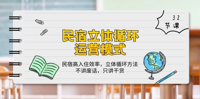 民宿 立体循环运营模式：民宿高入住效率，立体循环方法，只讲干货（32节）_北创网