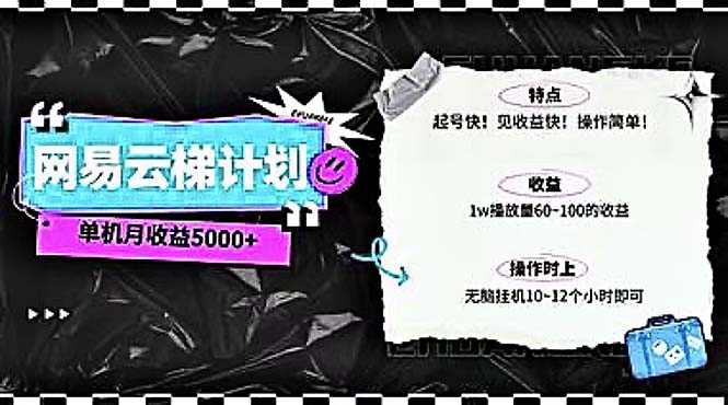 2024网易云云梯计划 单机日300+ 无脑月入5000+_北创网