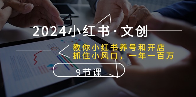 2024小红书·文创：教你小红书养号和开店、抓住小风口 一年一百万 (9节课)_北创网