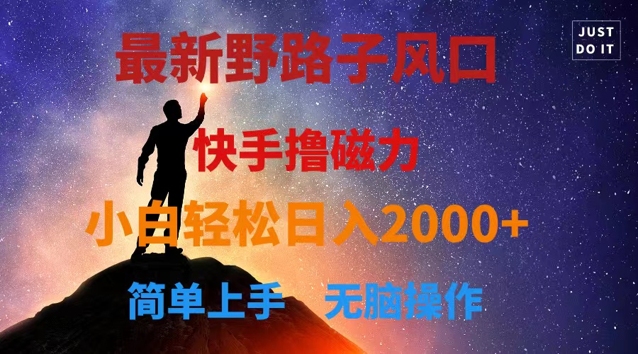 最新风口！快手撸磁力，野路子，小白无脑操作日入2000+_北创网
