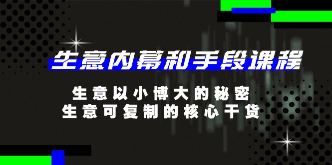生意 内幕和手段课程，生意以小博大的秘密，生意可复制的核心干货-20节_北创网