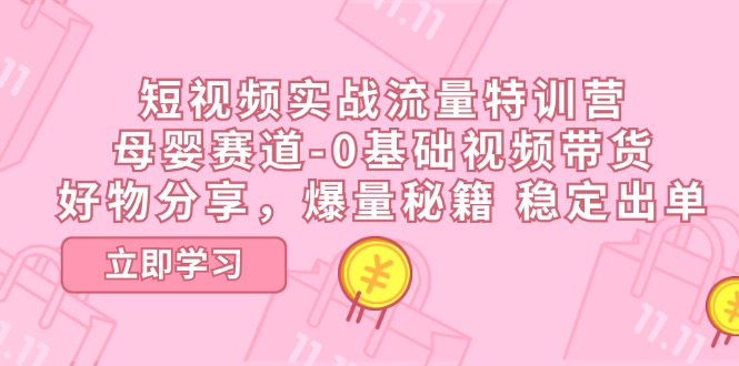 短视频实战流量特训营，母婴赛道-0基础带货，好物分享，爆量秘籍 稳定出单_北创网