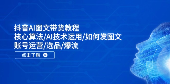 抖音AI图文带货教程：核心算法/AI技术运用/如何发图文/账号运营/选品/爆流_北创网