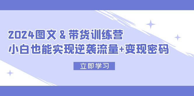 2024 图文+带货训练营，小白也能实现逆袭流量+变现密码_北创网