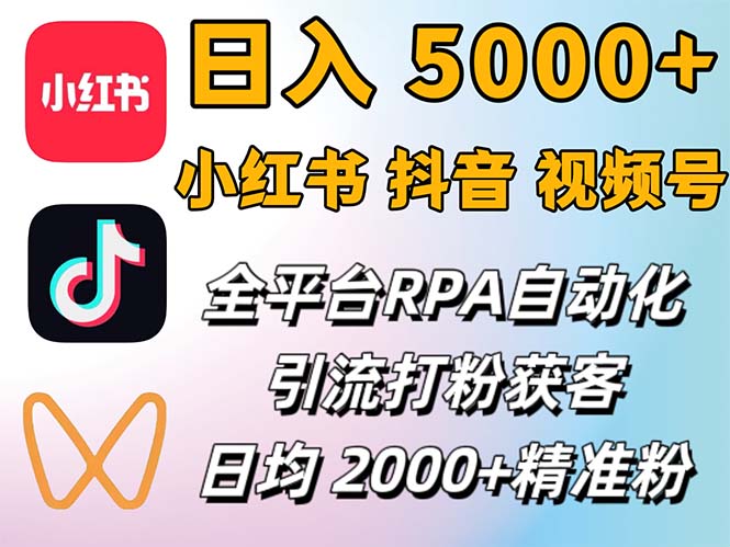 小红书、抖音、视频号RPA全自动矩阵引流截流获客工具，日均2000+精准粉丝_北创网