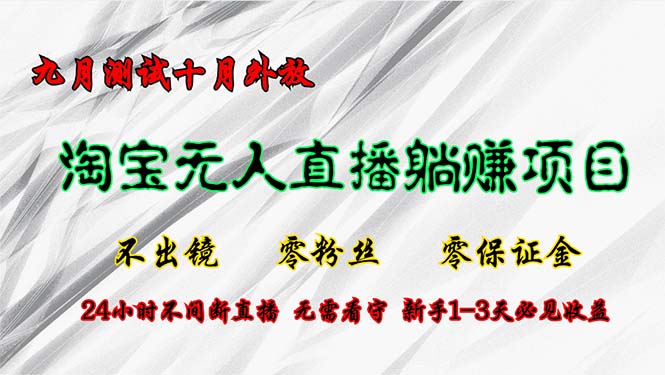 淘宝无人直播最新玩法，九月测试十月外放，不出镜零粉丝零保证金，24小…_北创网