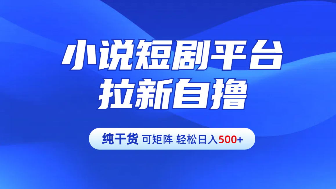 【纯干货】小说短剧平台拉新自撸玩法详解-单人轻松日入500+_北创网