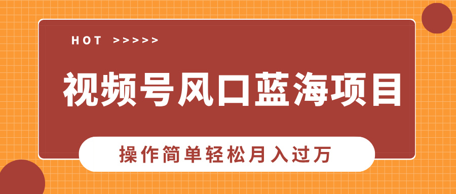视频号风口蓝海项目，中老年人的流量密码，操作简单轻松月入过万_北创网