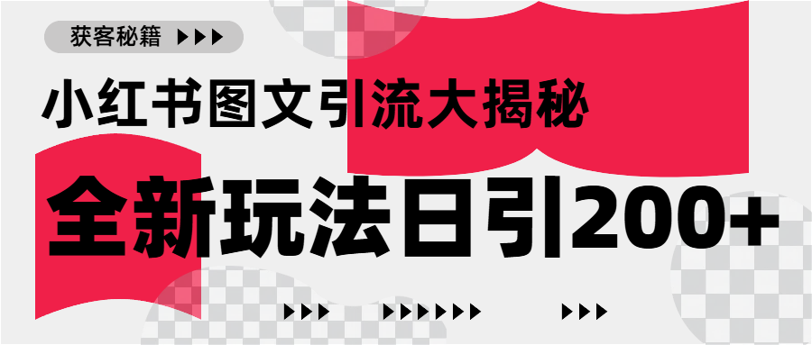 小红书图文引流，只需一张图片即可撬动百万流量，日引200+创业粉_北创网