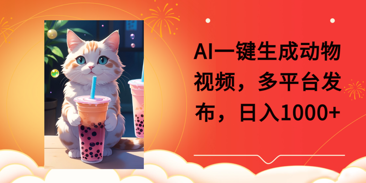 AI一键生成动物搞笑视频，多平台发布，轻松破千万播放，日入2000+_北创网