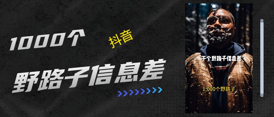 抖音一千个野路子信息差最新玩法教程引流＋变现的玩法具体拆解_北创网