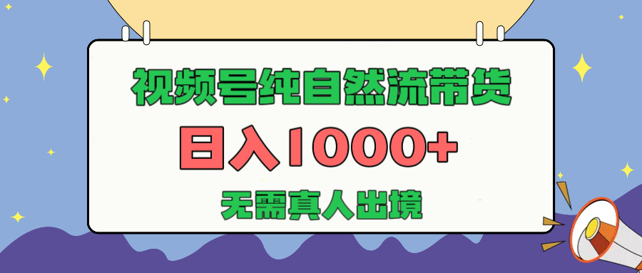 视频号纯自然流带货，日入1000+，无需真人出境，新手小白也可操作_北创网