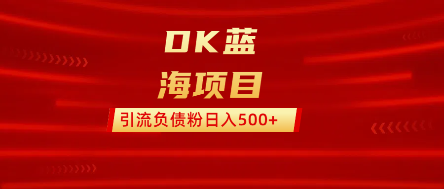 DK蓝海项目  通过，抖音，快手，小红书，引流负债粉日入500+_北创网