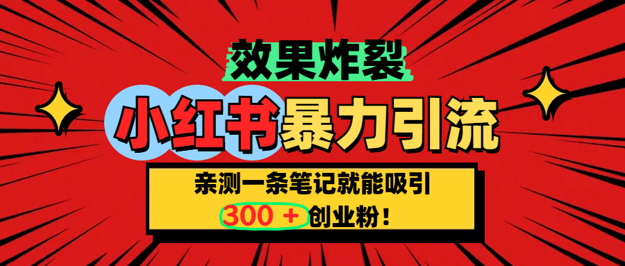 小红书炸裂玩法，亲测一条笔记就能吸引300+精准创业粉！_北创网
