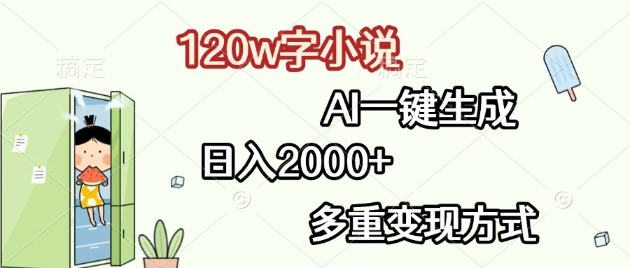 120w字小说，AI一键生成，日入2000+，多重变现方式_北创网