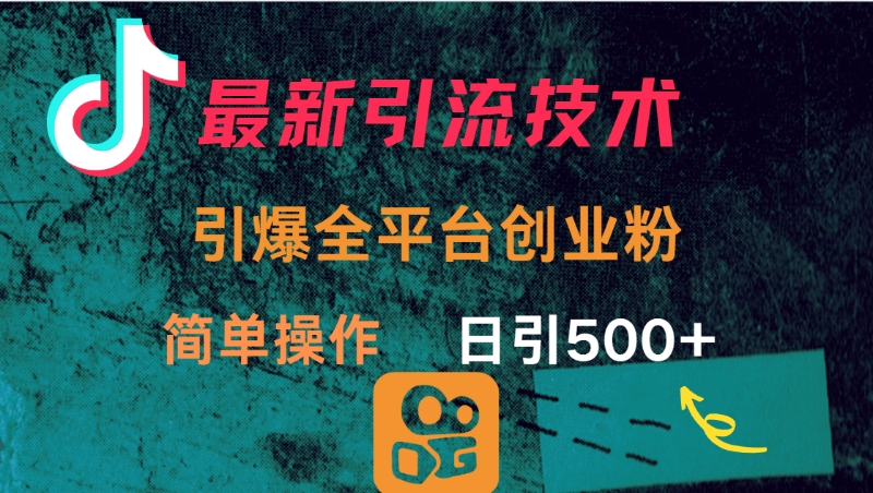 最新引流方法，引爆全平台创业粉操作简单，日引300＋_北创网