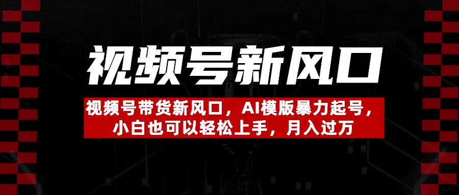 视频号带货新风口，AI模版暴力起号，小白也可以轻松上手，月入过万_北创网