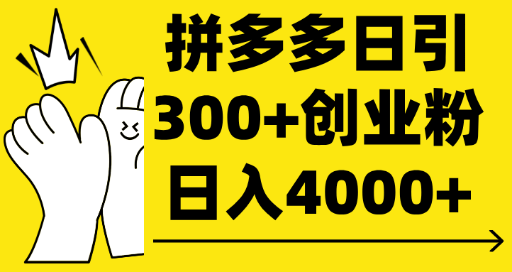 拼多多日引300+创业粉 日入4000+_北创网