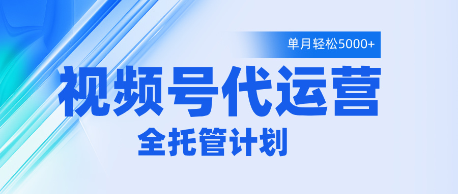视频号代运营2.0，全程托管招募，单月轻松变现5000+_北创网