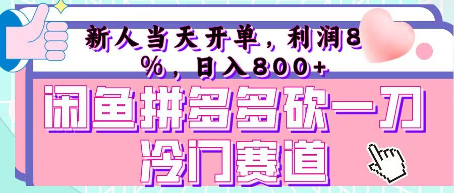 咸鱼拼夕夕砍一刀冷门暴力赛道，新人当天开单，利润百分之八十，日入 800+_北创网
