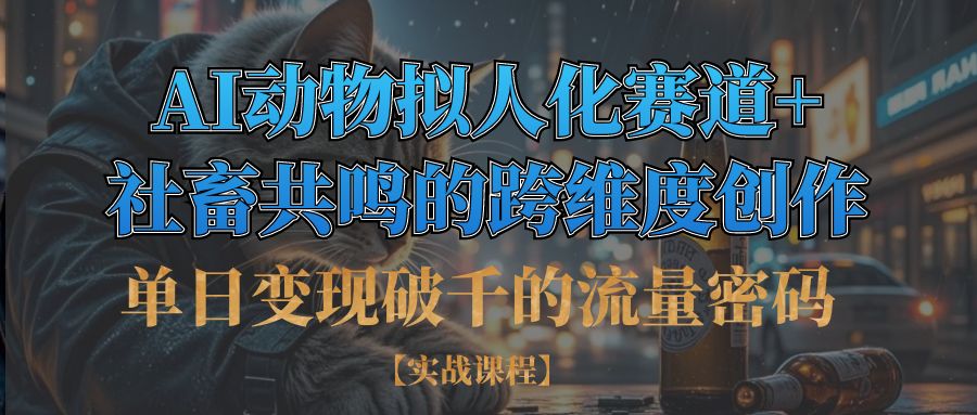 单日变现破千的流量密码,AI动物拟人化赛道+社畜共鸣的跨维度创作_北创网