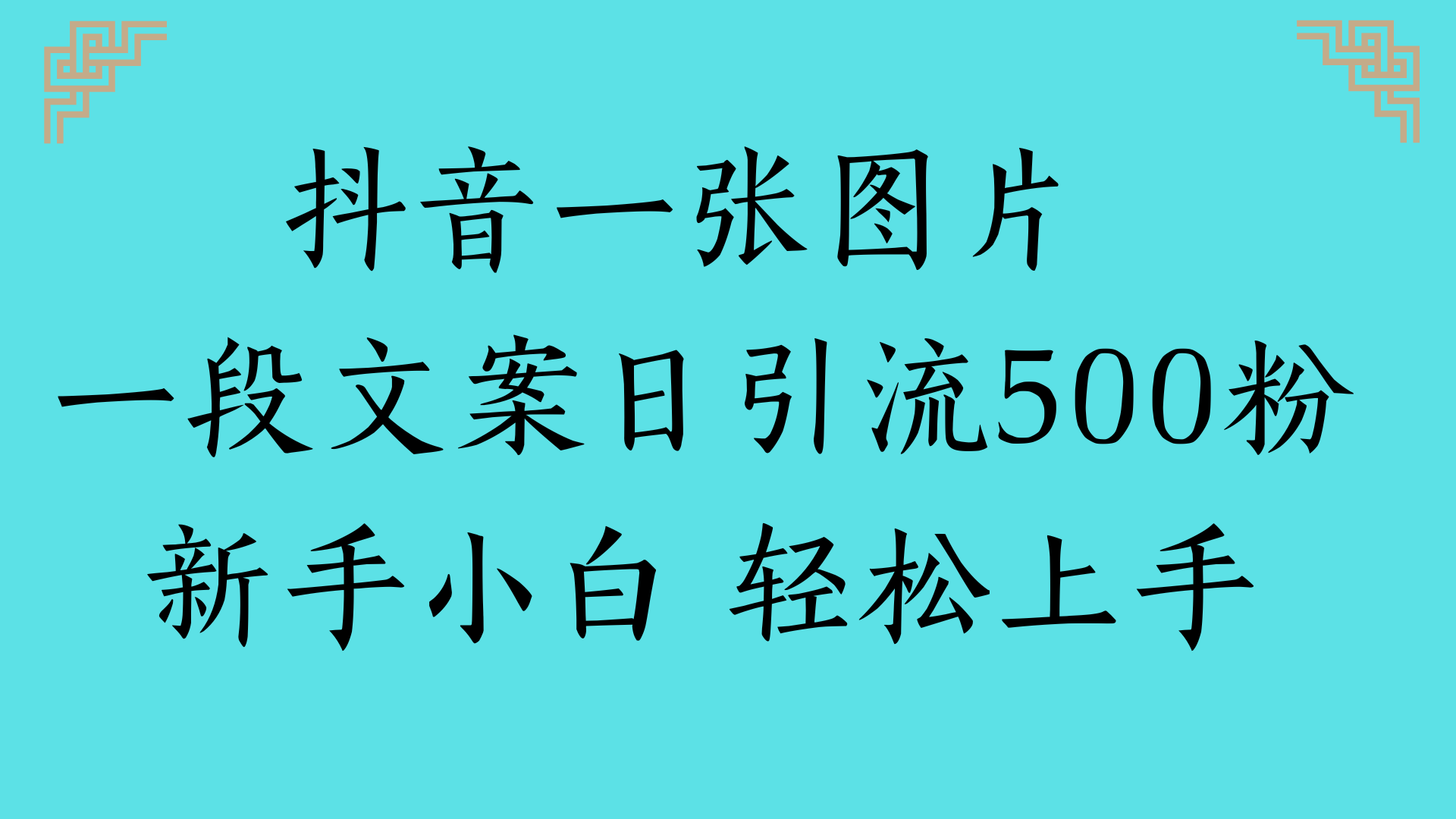 抖音一张图片 一段文案日引流500粉新手小白 轻松上手_北创网